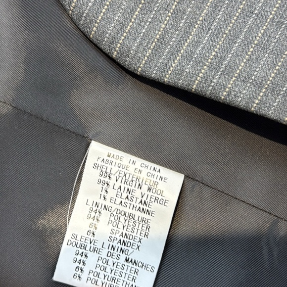 Theory Pinstripe wool suit jacket grey size women's 6 - Picture 8 of 8